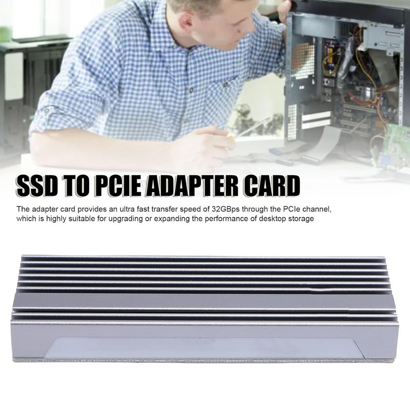 PCIe X16 X8 X4 M 2 NVMe SSD Adapter Card With Aluminum Heatsink And LED Lights - Image 4