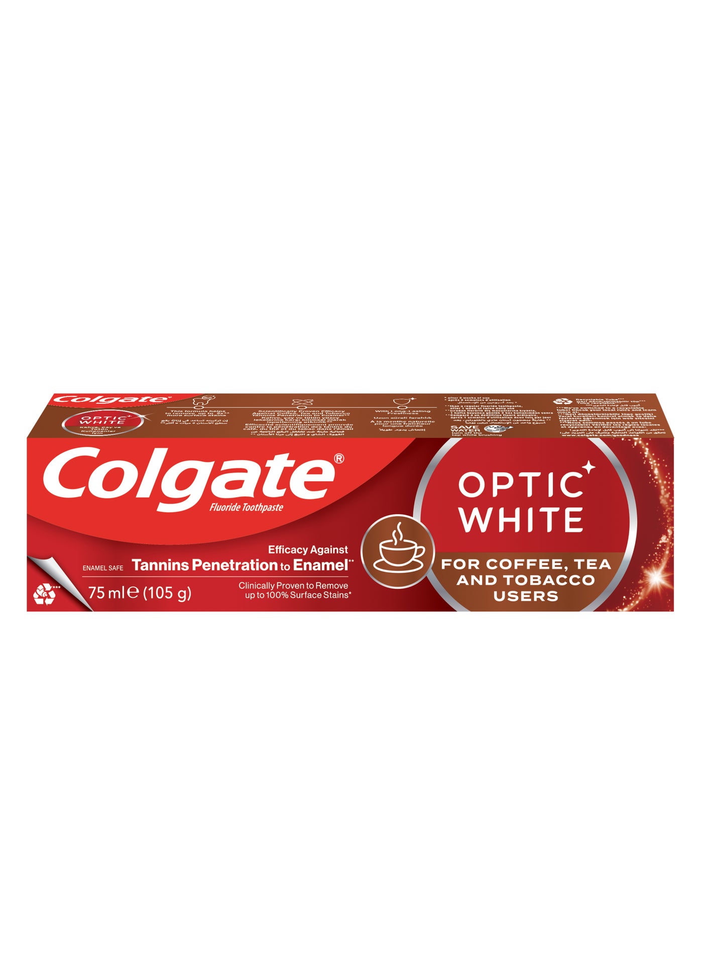 Colgate Optic White Coffee Tea And Tobacco Stains Toothpaste