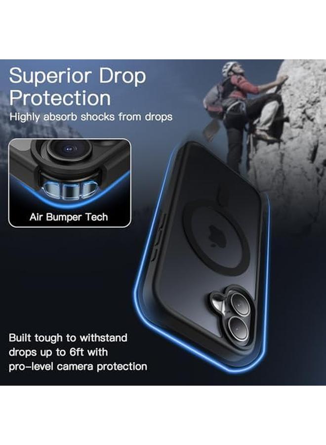 Jetech Magnetic Case For Iphone 16 6.1 Inch Compatible With Magsafe Translucent Matte Back Slim Shockproof Phone Cover Black - Image 3