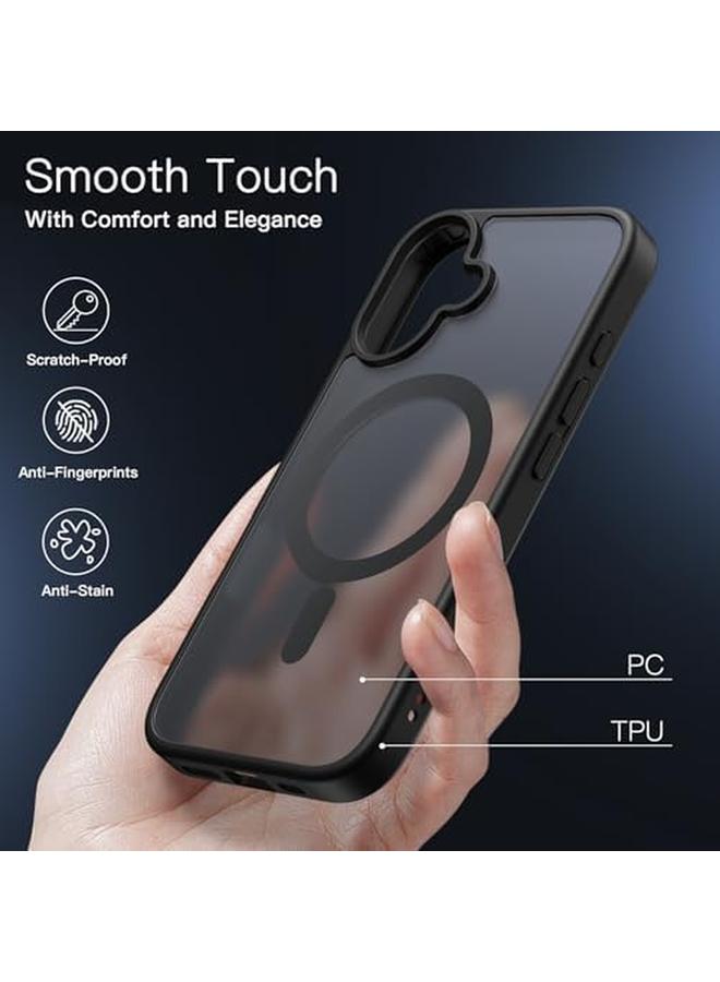 Jetech Magnetic Case For Iphone 16 6.1 Inch Compatible With Magsafe Translucent Matte Back Slim Shockproof Phone Cover Black - Image 4