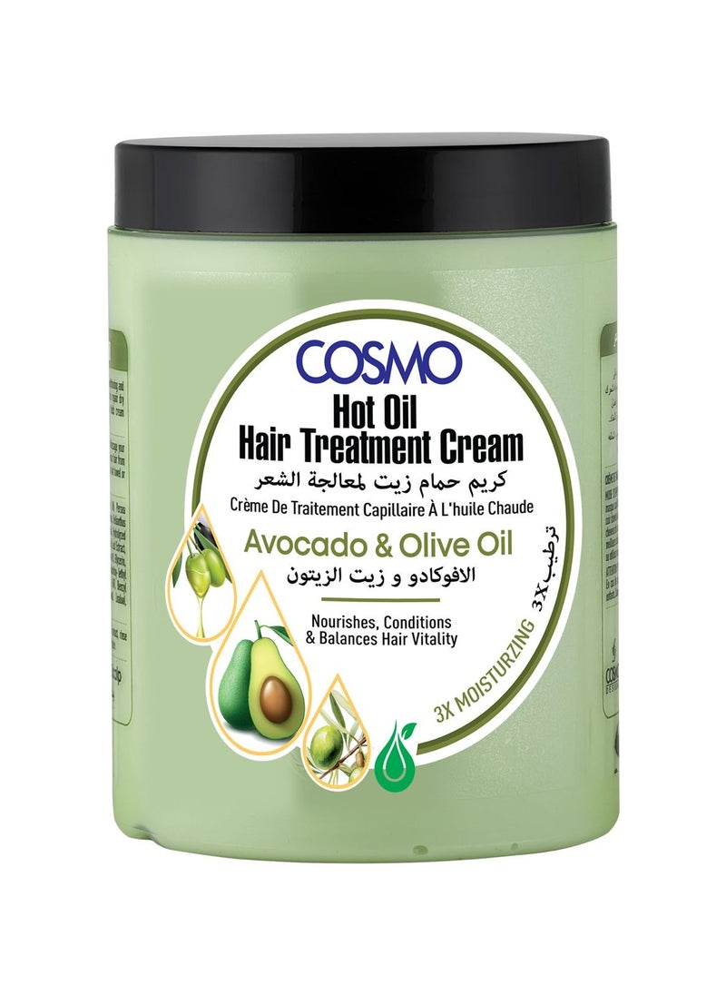 COSMO Hot Oil Hair Treatment Cream Avocado And Olive Oil 1000Ml 