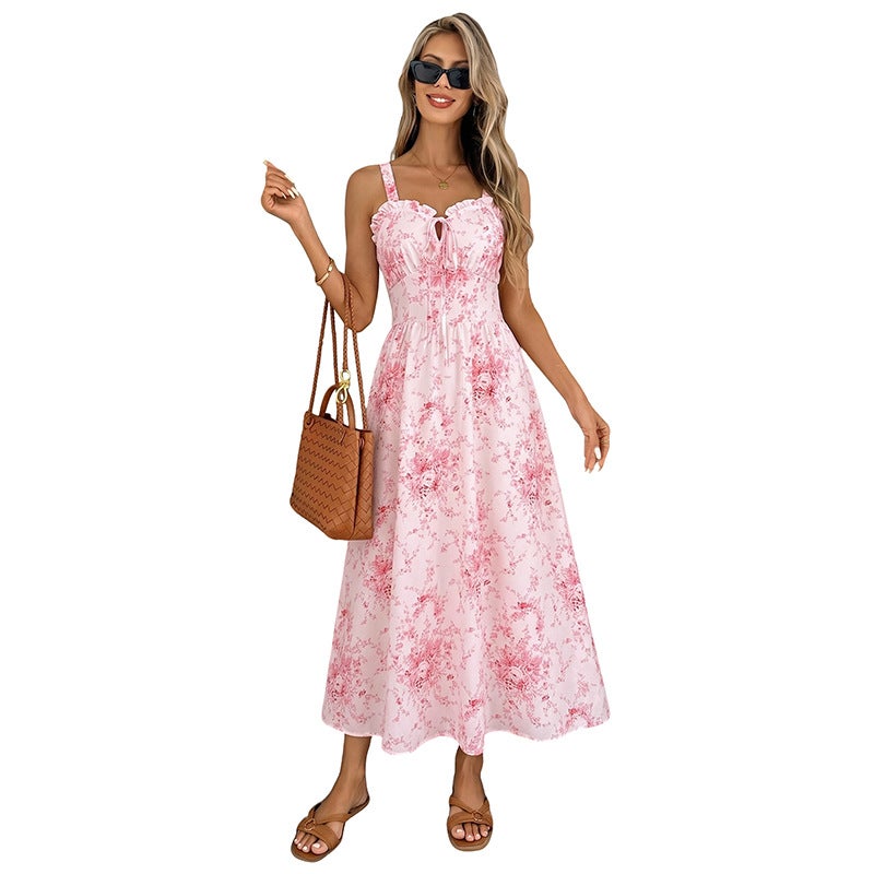 Printed Square Neck Maxi Dress - Image 5