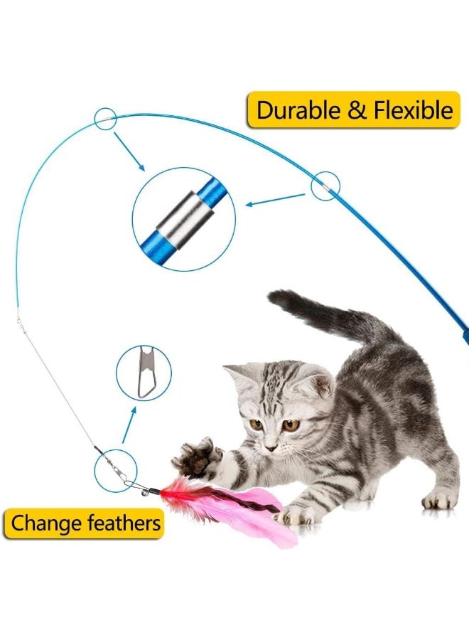 Mumoo Bear 12 PCS Feather Teaser Cat Toy - Image 3