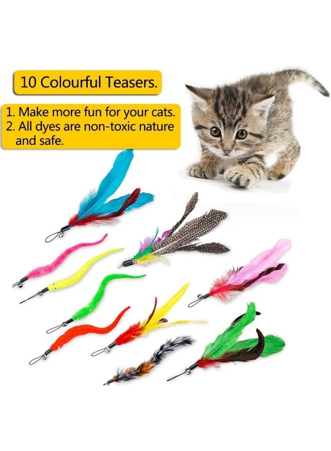 Mumoo Bear 12 PCS Feather Teaser Cat Toy - Image 2