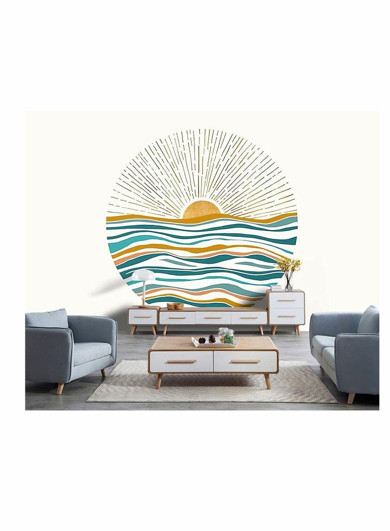 SYOSI Wall Decorate Tapestry,  1 Piece Ocean Sunrise Wave Wall Tapestry, Mid Century Modern Style Tapestry, Wall Hanging Wall Art Home Decor for Bedroom, Living Room, Dorm (51 * 59 Inches) - Image 3