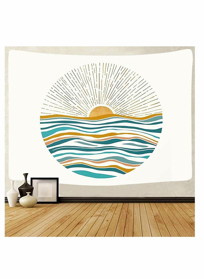 SYOSI Wall Decorate Tapestry,  1 Piece Ocean Sunrise Wave Wall Tapestry, Mid Century Modern Style Tapestry, Wall Hanging Wall Art Home Decor for Bedroom, Living Room, Dorm (51 * 59 Inches) - Image 1
