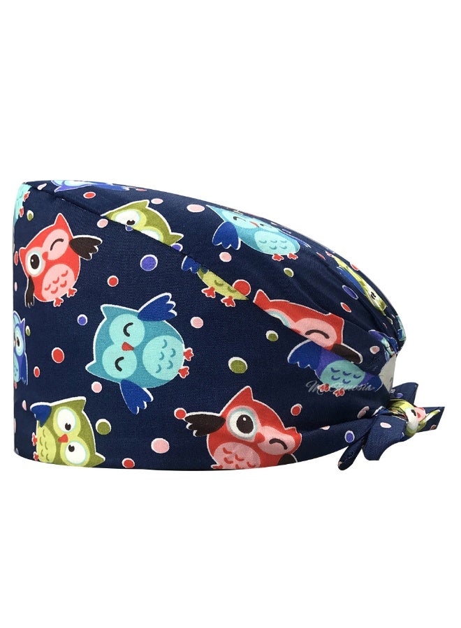 KUYING Nurse Hat With Small Fresh And Cute Pattern Medical Work Hat 
