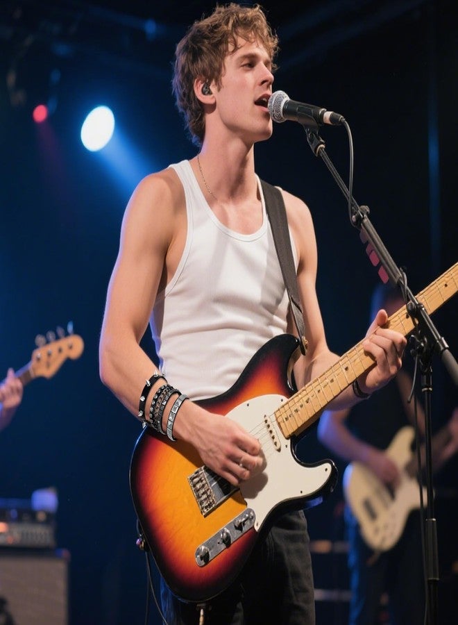 cnomg 3 Pcs Punk Rock Leather Bracelets Punk Rock Studded Bracelet Spiked Leather Cuff Bracelet for Women Men 80s Goth Rock Wristband Cuff - Image 3