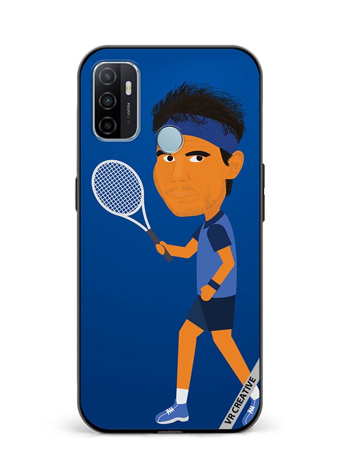 VR CREATIVE Protective Case Cover For Oppo A53 Tennis Player Male Character Design Multicolour - Image 1