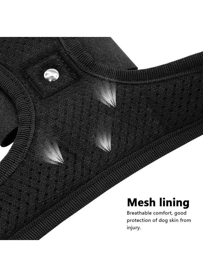 Beirui Soft Fleece Padded Dog Harness for Small Medium Dogs - Cute Rhinestone Dog Vest Harness with Sparkly Bow Tie - Reflective Safety Pet Puppy Harness for Walking and Party (Black,L:Chest 21-29") - Image 4