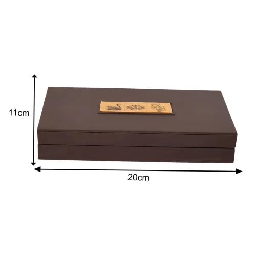 JAIPUR ACE Gold Plated Laxmi Ganesh Charan Paduka Yantra | Devotional Prayer Box | Wooden Momento Decorative Showpiece Box Packing | Diwali Gifting Charan Paduka - Image 5