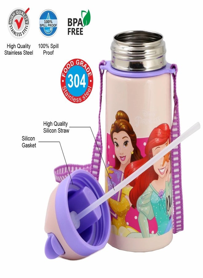 SKi Homeware TANGO Stainless Steel-304 grade Water Bottle for School, Kids favourite character prints | wide mouth | leak proof sipper | light weight | BPA Free & Food Grade - 550ML (Princess) - Image 5