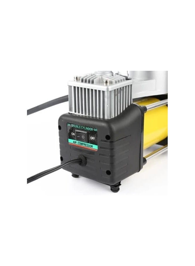 ضاغط هواء محمول للسيارات بجهد 12 فولت، مع مقياس، خرطوم بطول 3.5 متر" - Image 4