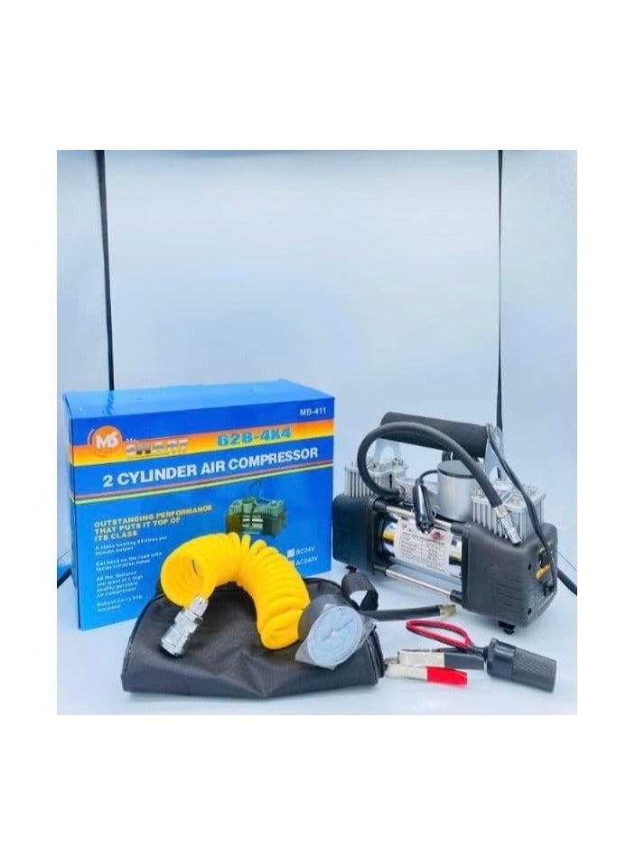 ضاغط هواء محمول للسيارات بجهد 12 فولت، مع مقياس، خرطوم بطول 3.5 متر" - Image 5