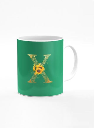Designer Printed Coffee Mug 11oz Ceramic Personalised Gift Mugs Cup Custom Monogram Initial Letter Floral Pattern Alphabet X (Dark Spring Green) - pzsku/Z0FAE9448FEC1269647FEZ/45/_/1676967937/9d075419-c7cc-4185-9b30-ed3a8e41029a