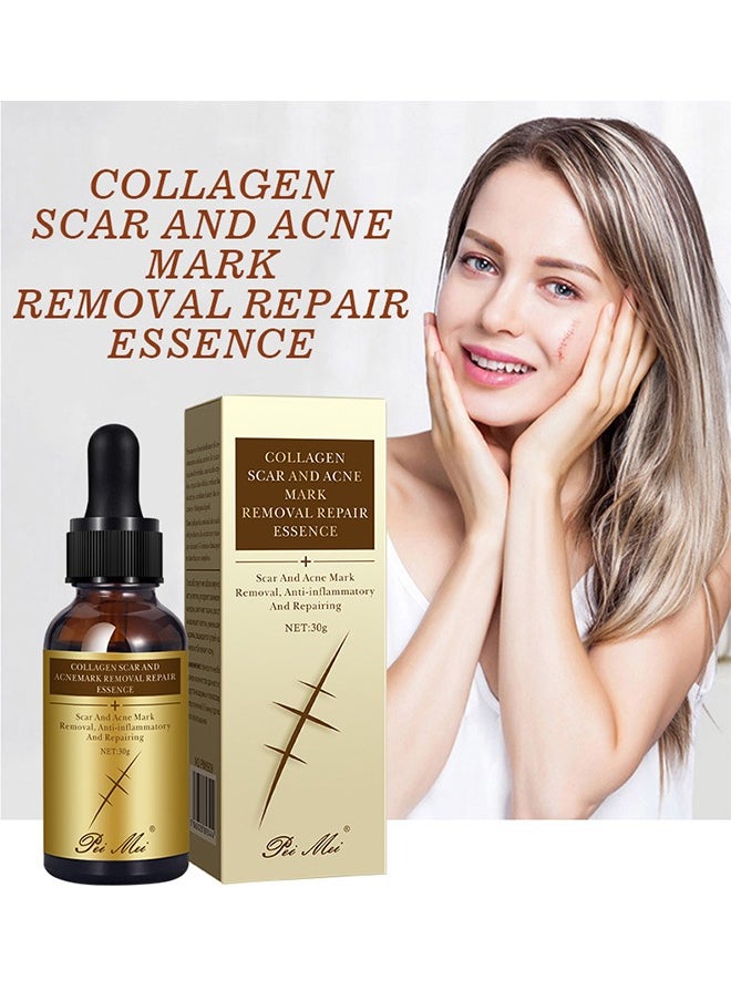 Pei Mei Collagen Scar and Acne Mark Removal Repair Essence - Moisturizing Soothing Facial Scar Removal Serum Collagen Skincare Serum Stretch Marks Serum Skin Repair Nourishing Serum Fat Streaks Removal Serum  - Image 4