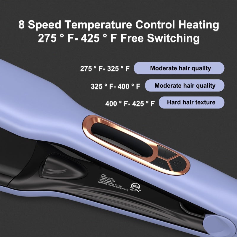 JINRI Hair Iron, Hair Brush, Pumped-Up Volume, Adjustable Temp, 360 Â° Tail Rotation, Lasting Volume, for Short Or Thin Hair, Dual Voltage (100-240V), Volumizing Hair Iron, Purple, 1.25 inch - Image 5