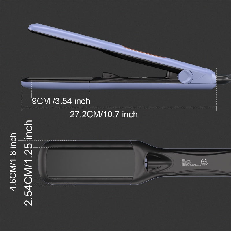 JINRI Hair Iron, Hair Brush, Pumped-Up Volume, Adjustable Temp, 360 Â° Tail Rotation, Lasting Volume, for Short Or Thin Hair, Dual Voltage (100-240V), Volumizing Hair Iron, Purple, 1.25 inch - Image 2