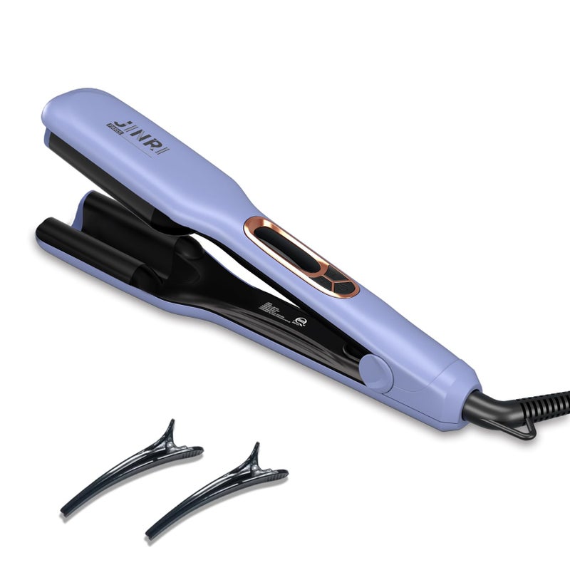 JINRI Hair Iron, Hair Brush, Pumped-Up Volume, Adjustable Temp, 360 Â° Tail Rotation, Lasting Volume, for Short Or Thin Hair, Dual Voltage (100-240V), Volumizing Hair Iron, Purple, 1.25 inch - Image 1