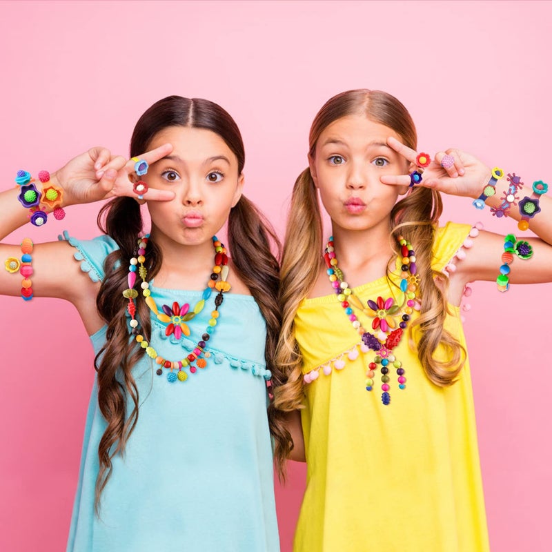 NEXBOX Girls Crafts Jewelry Making Kit for Toddlers - Pop Beads Toys Sets for Little Kids Age 3 4 5 6 Year Old, Ideas Birthday Gifts - Image 3