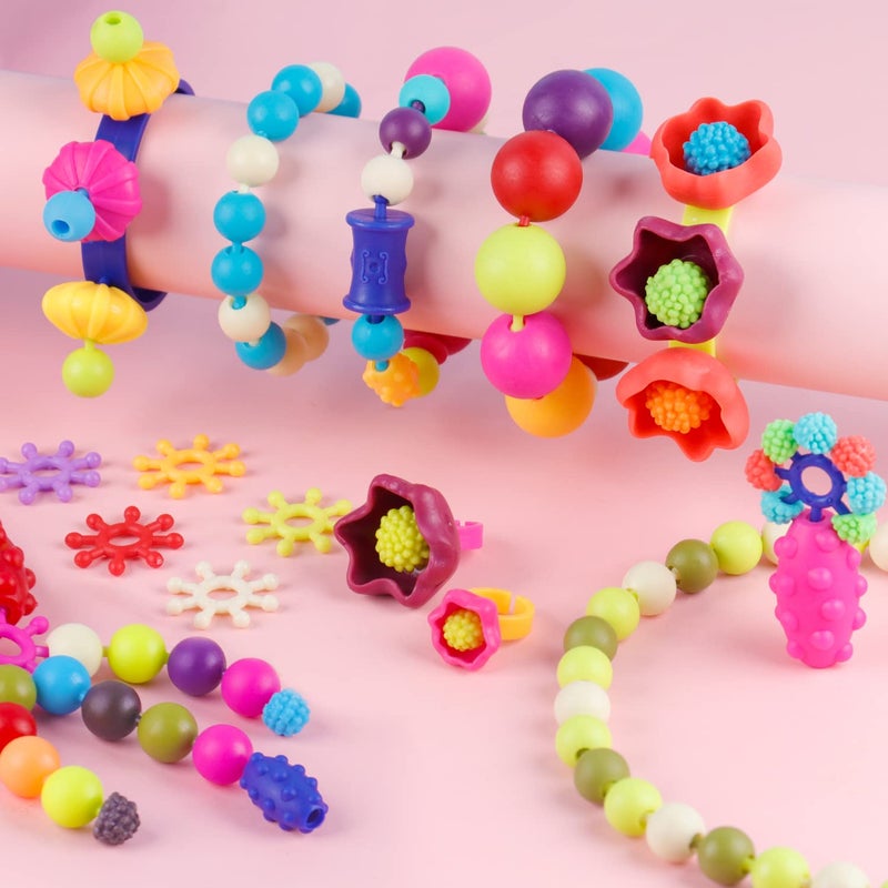 NEXBOX Girls Crafts Jewelry Making Kit for Toddlers - Pop Beads Toys Sets for Little Kids Age 3 4 5 6 Year Old, Ideas Birthday Gifts - Image 4