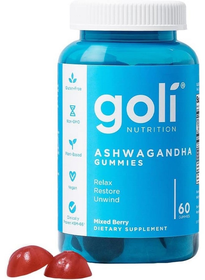 Goli Ashwagandha & Vitamin D Gummy - 60 Count - Mixed Berry, KSM-66, Vegan, Plant Based, Non-GMO, Gluten-Free & Gelatin Free Relax. Restore. Unwind, Pack of 1 - Image 4