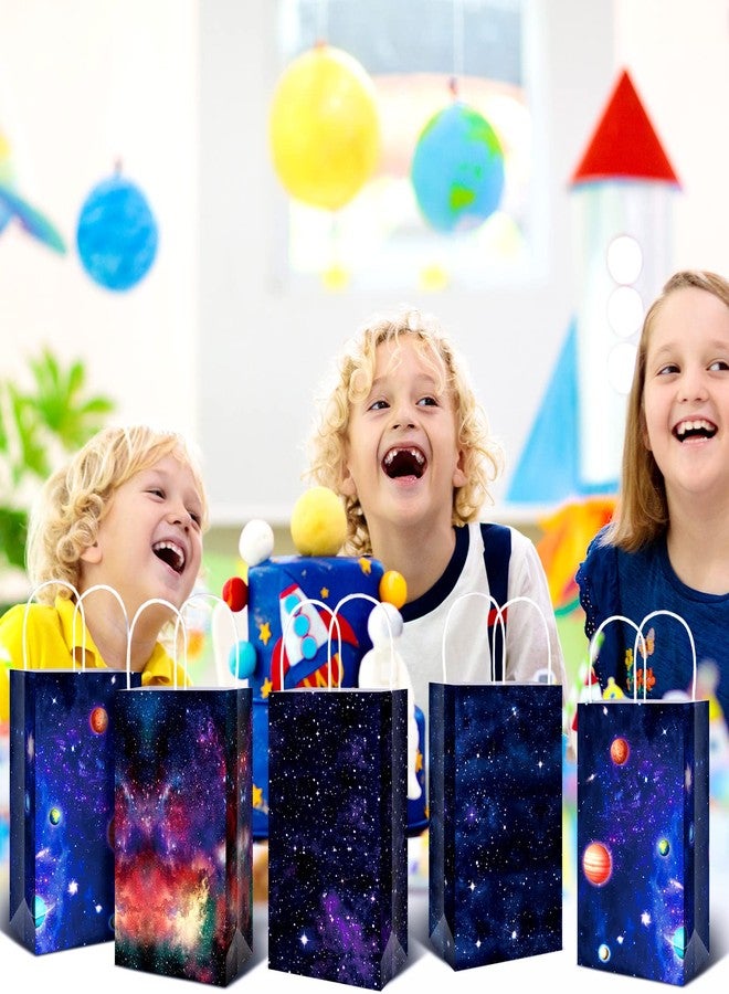 Nezyo Outer Space Present Bags - 24 Pack Galaxy Gift Bags for Kids' Space Theme Party Supplies(Galaxy Style) - Image 5