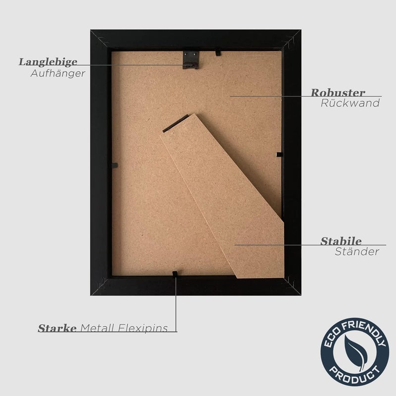 إطارات صور VUVUZULA مقاس 15 × 20 سم، إطارات صور خشبية سوداء مقاس 6 × 8 بوصات، إطارات خشبية، إطارات MDF مقاس 15 × 20 سم، مجموعة من 3 - Image 3