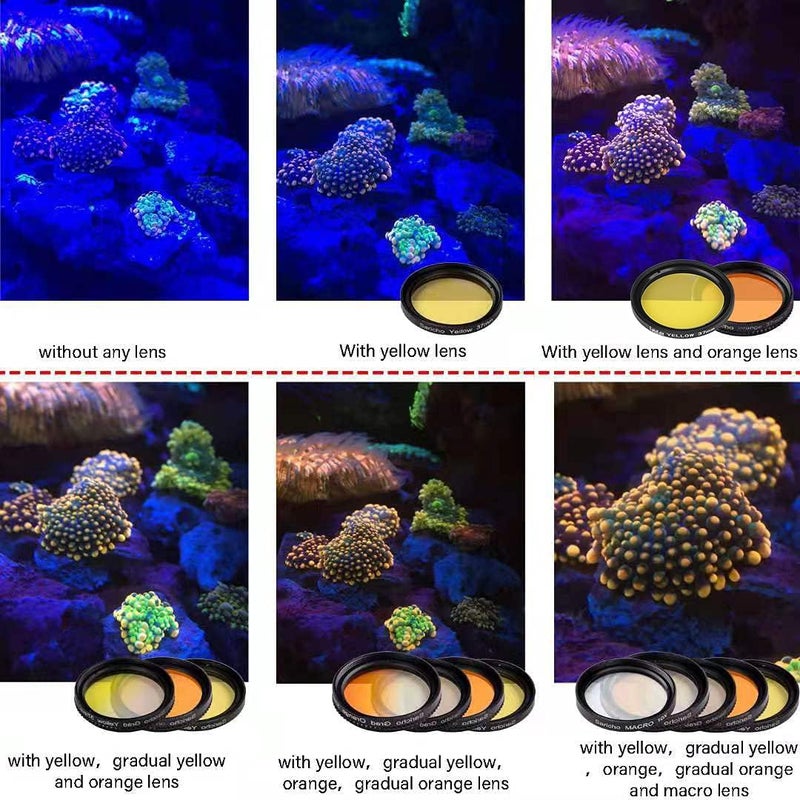 Saricho Coral Lens Set, Smartphone Reef Lens Kits, 1 Dust Case, 2 Clips, 8 Lenses: Yellow, Orange, Gradual Yellow Orange Pink, Star6, CPL, Macro - Image 5