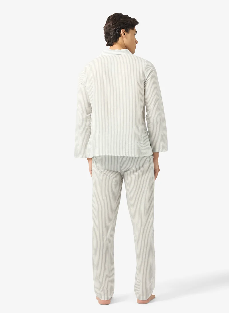 سفنتي فايف طقم بيجامة قميص وبنطلون