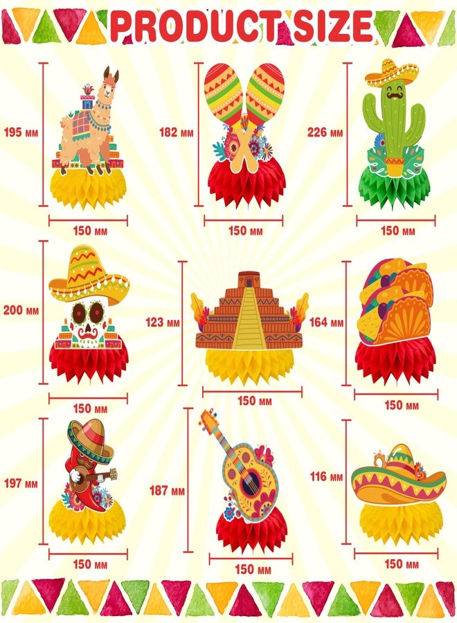 OHOME Cinco De Mayo Decorations - Cinco De Mayo Honeycomb for Table Centerpieces | Fiesta Party Decorations for Taco, Mexican Theme Birthday Accessories Party Favors Decor Supplies Indoor Outdoor - Image 2
