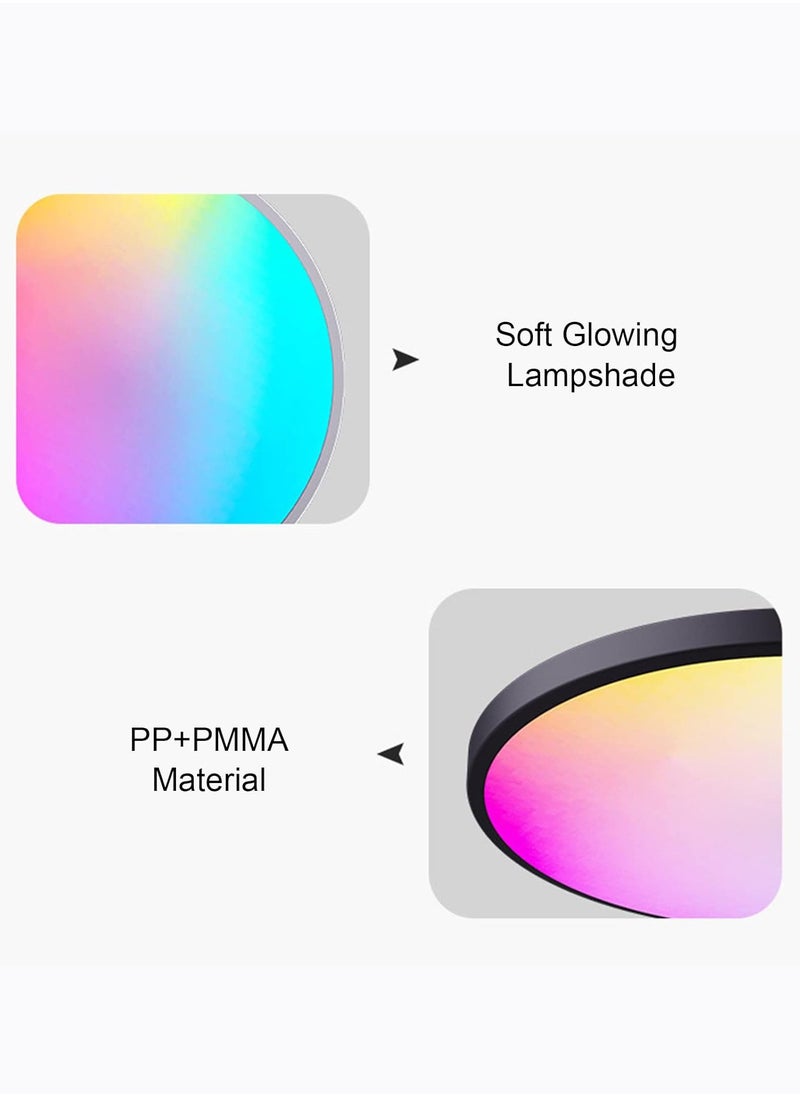 Arabest - RGB Ceiling Lamp Led Lights Modern Full Color Dimming, APP BT Remote Control, Intelligent Voice Control, Smart Timmer, Bedroom Round Ceiling Lamp Ceiling Light Led - Image 1