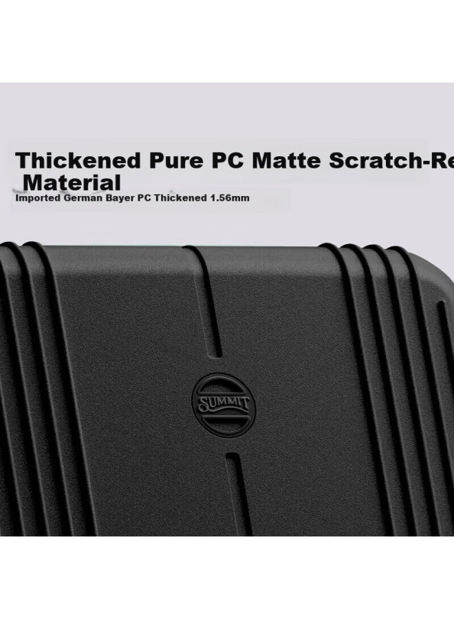 Summit Wide Handle Luggage Pure Pc Material Travel Suitcase Usb Charging Square Handle 20-inch Pc2525 Black - Image 2