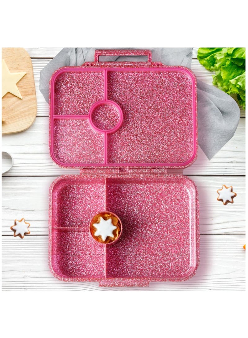 ESSEN Tritan Bento Lunch Box for Kids Girls - Pink Glitter Butterfly - Image 4