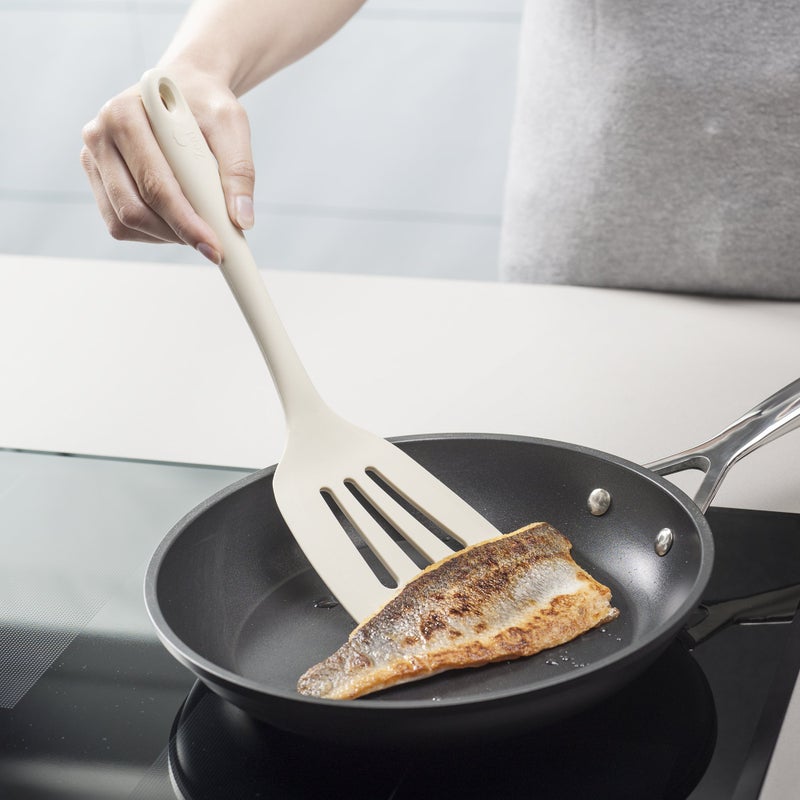 zeal Zeal Silicone Non-Stick Slotted Fish Slice/Cooking Turner (30cm) -Cream - Image 2