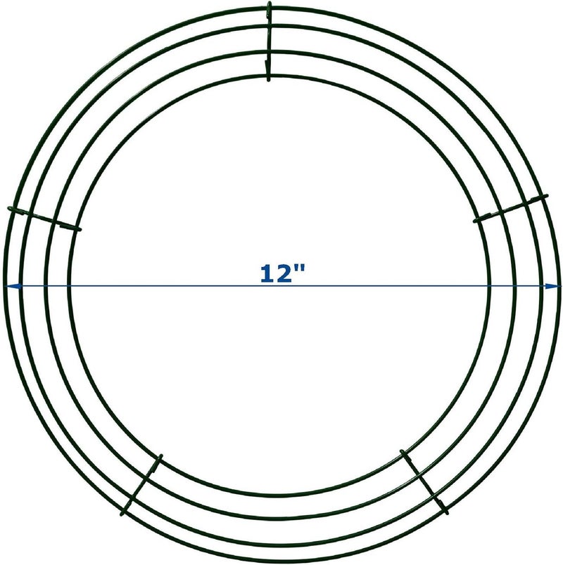 MTB Garden 12 Inch Christmas Green Wire Wreath Frame,5 Pack Metal Front Door Wreath Round Form Iron Ring for Christmas, New Year Decors, Crafts, DIY, Holidays, Events - Image 2