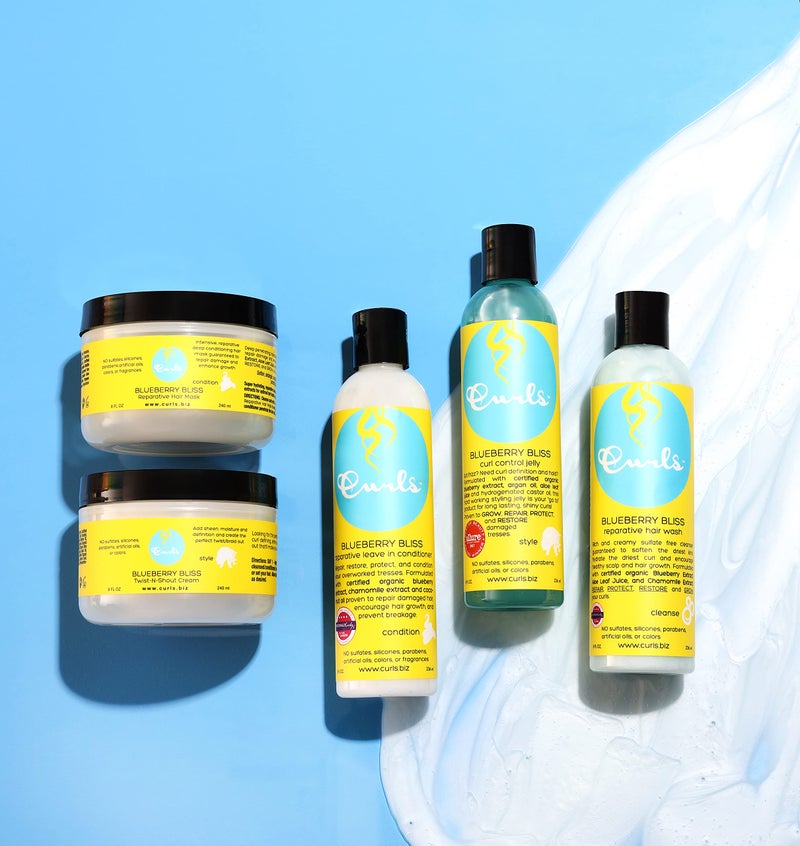 Curls Blueberry Bliss Reparative Leave In Conditioner - Repair Damage and Prevent Breakage - Encourage Hair Growth - For Wavy, Curly, and Coily Hair Types 12 oz - Image 4