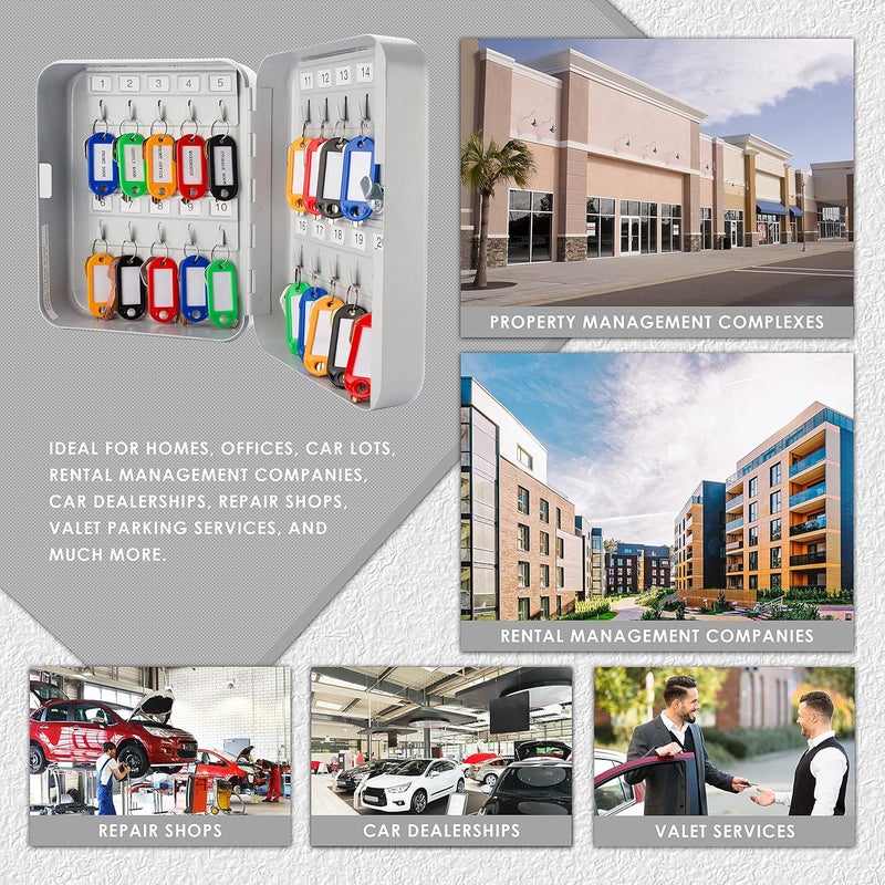 BARSKA CB12482 Key Lock 20 Position Key Cabinet Lock Box Grey - Image 3