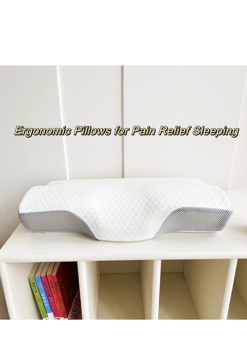 Gel Memory Foam Pillow – Ventilated Cooling Pillow – Removable, Machine Washable Cover - Queen, White (Pack of 1)  - Image 1