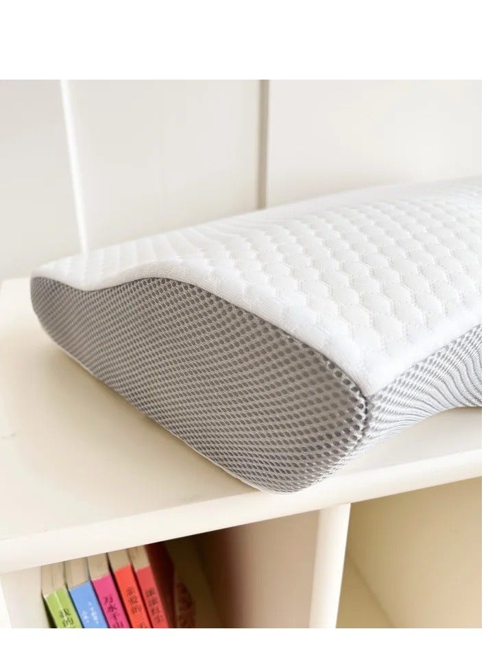 Gel Memory Foam Pillow – Ventilated Cooling Pillow – Removable, Machine Washable Cover - Queen, White (Pack of 1)  - Image 3