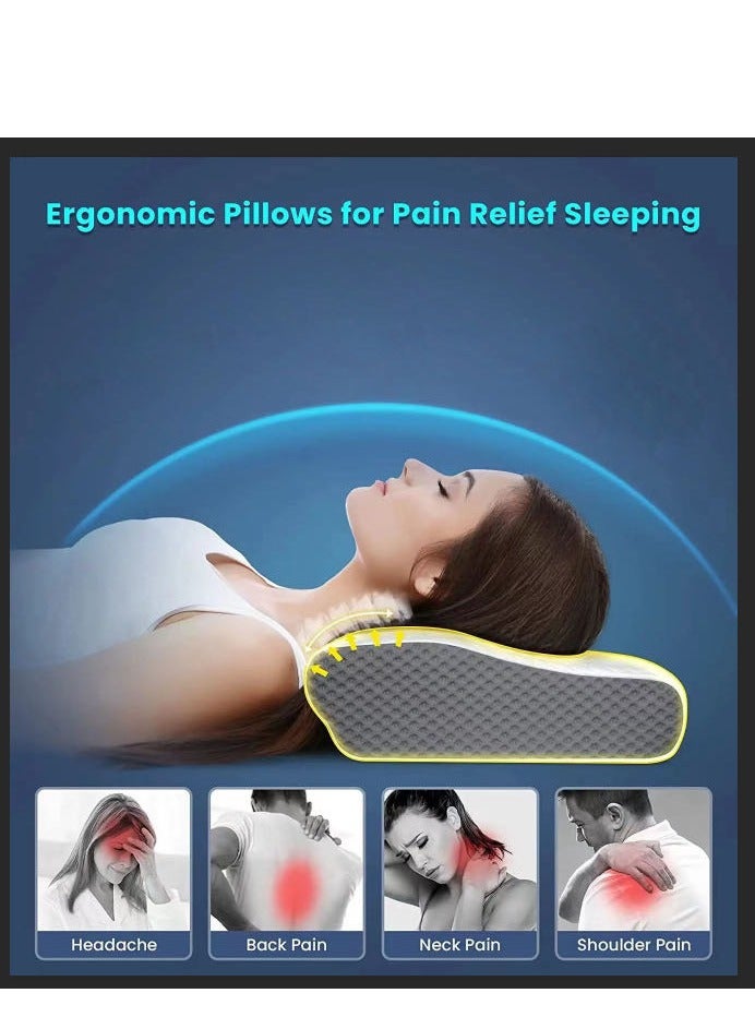 Gel Memory Foam Pillow – Ventilated Cooling Pillow – Removable, Machine Washable Cover - Queen, White (Pack of 1)  - Image 4