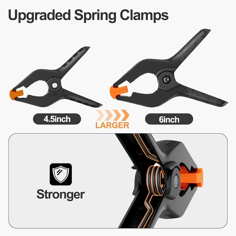EMART 6 Pack Heavy Duty Muslin Spring Clamps, 6 inch Backdrop Clips - Image 4