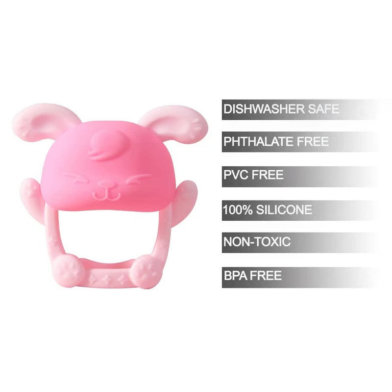 PandaEar Baby Teether and Mitten 2 Pack, Baby Chew Toys for Sucking Needs, Pain Relief, Protection Glove, Stimulating Teether, Hand Pacifier for Breast Feeding Babies 0-12 Months - Image 3