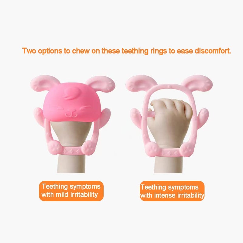 PandaEar Baby Teether and Mitten 2 Pack, Baby Chew Toys for Sucking Needs, Pain Relief, Protection Glove, Stimulating Teether, Hand Pacifier for Breast Feeding Babies 0-12 Months - Image 4