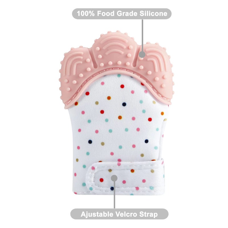 PandaEar Baby Teether and Mitten 2 Pack, Baby Chew Toys for Sucking Needs, Pain Relief, Protection Glove, Stimulating Teether, Hand Pacifier for Breast Feeding Babies 0-12 Months - Image 5