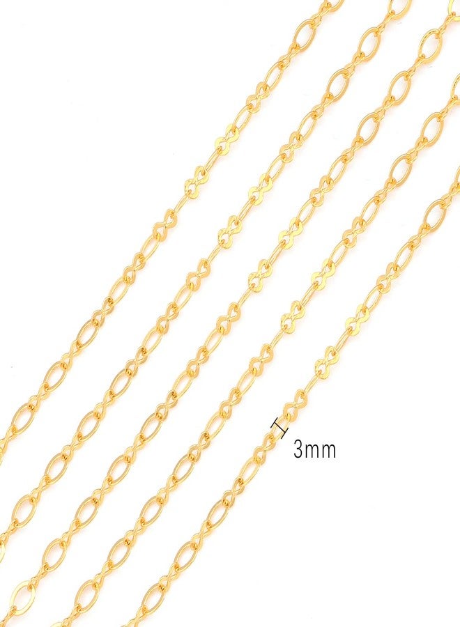 Beadia 18K Gold Plated O Chains 3.0mm 2 Meters for Jewelry Making Findings - Image 2