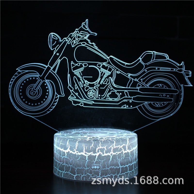 Dedicated To Harley Motorcycle Series Led Night Light Creative Colorful Visual 3D Lamp Gift Lamp - Image 1