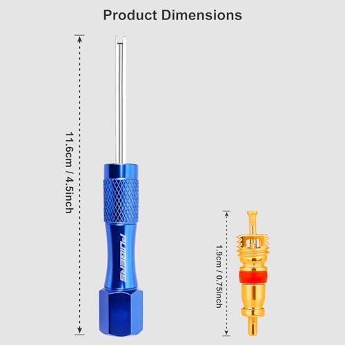 PUIBERS Schrader Tire Valve Stem Removal Tool, Tire Repair Valve Core Tool with 10 Valve Cores,Valve Stem Puller for Easy Valve Stem Replacement and Maintenance - Image 3