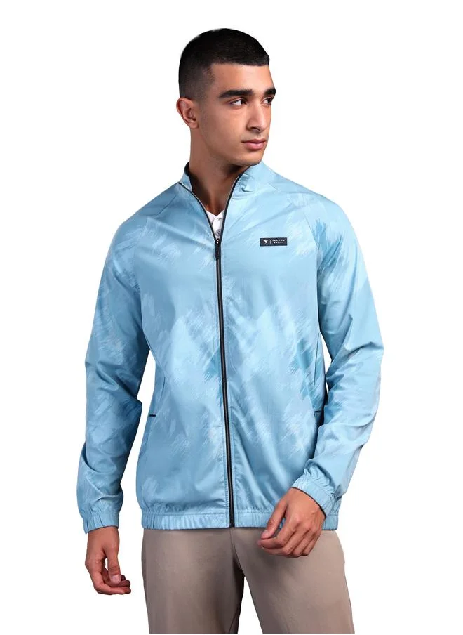 تكنوسبورت Technosport Men Camouflage Printed Mock Neck Slim Fit Jacket with TS FLEXI
