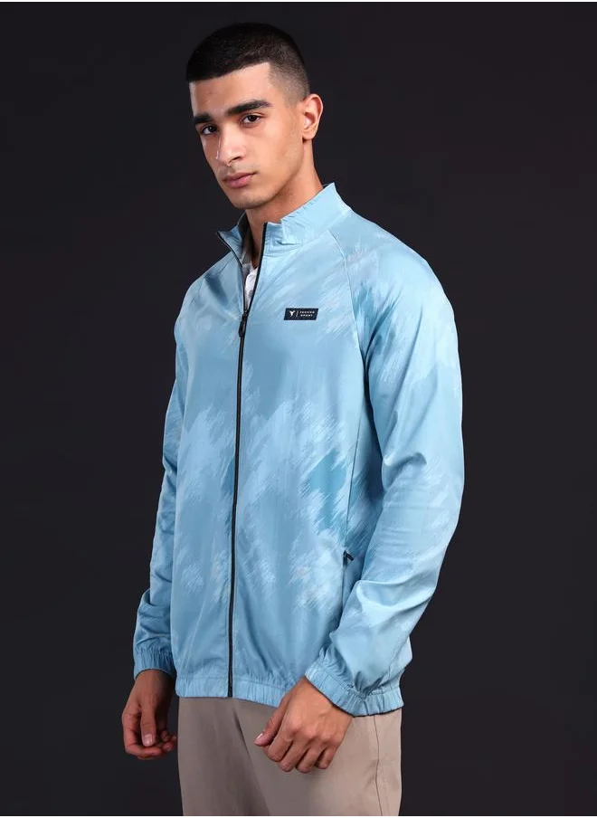 تكنوسبورت Technosport Men Camouflage Printed Mock Neck Slim Fit Jacket with TS FLEXI